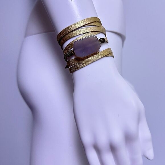 ᴇᴜᴄ ꜰʀᴀɴᴄᴇꜱᴄᴀ’ꜱ ᴍᴇᴛᴀʟʟɪᴄ ꜱᴜᴇᴅᴇ ꜱᴛᴏɴᴇ ʙʀᴀᴄᴇʟᴇᴛ ᴡʀᴀᴘ ᴀᴄᴄᴇꜱꜱᴏʀʏ - Picture 1 of 12